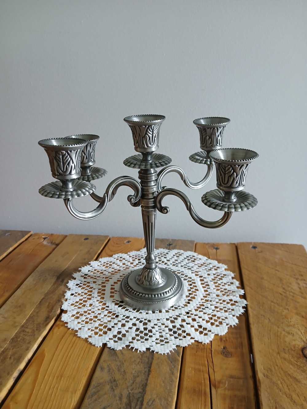 Decorative Silver Five-Arm Candelabra - Classic Home Accents